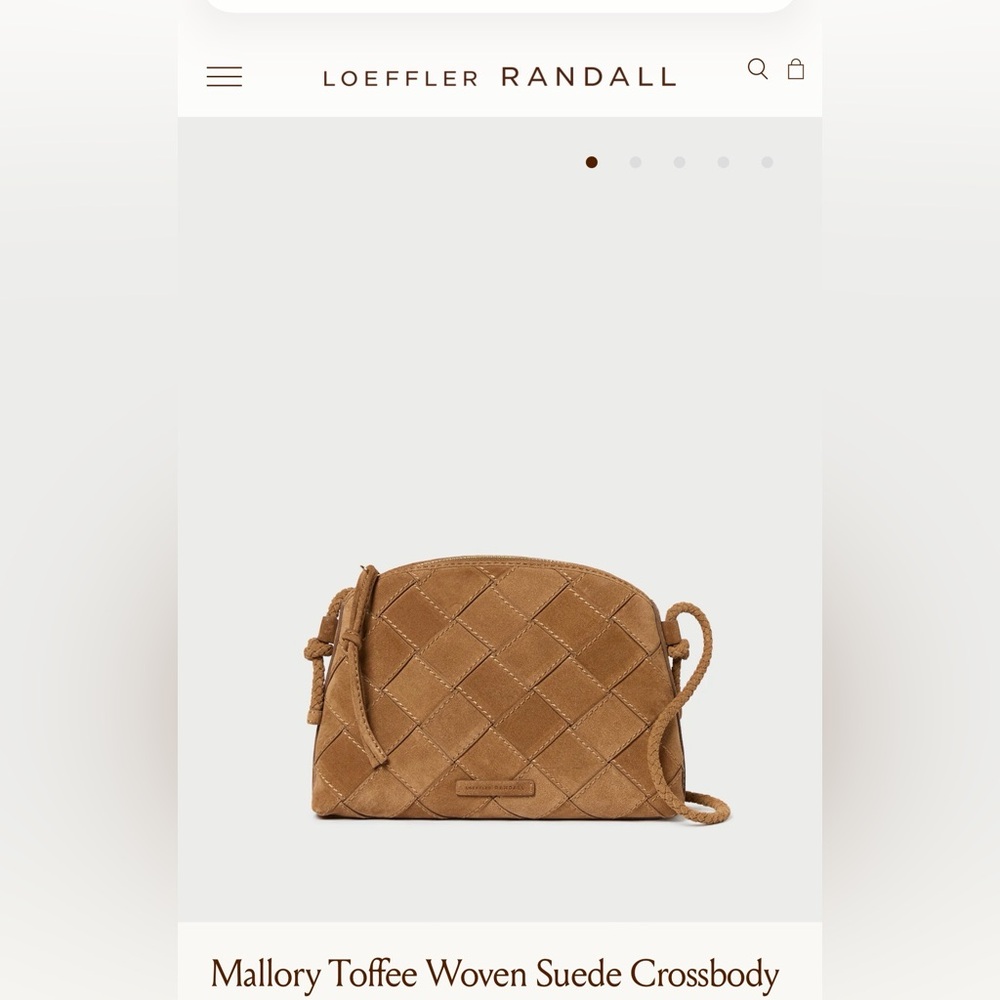 LOEFFLER RANDALL NWT!! Mallory Brown suede weave crossbody